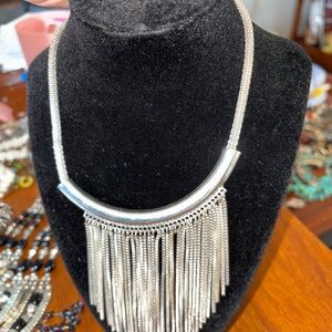 Erika Lyons vintage Elegant Silver Fringe Necklace